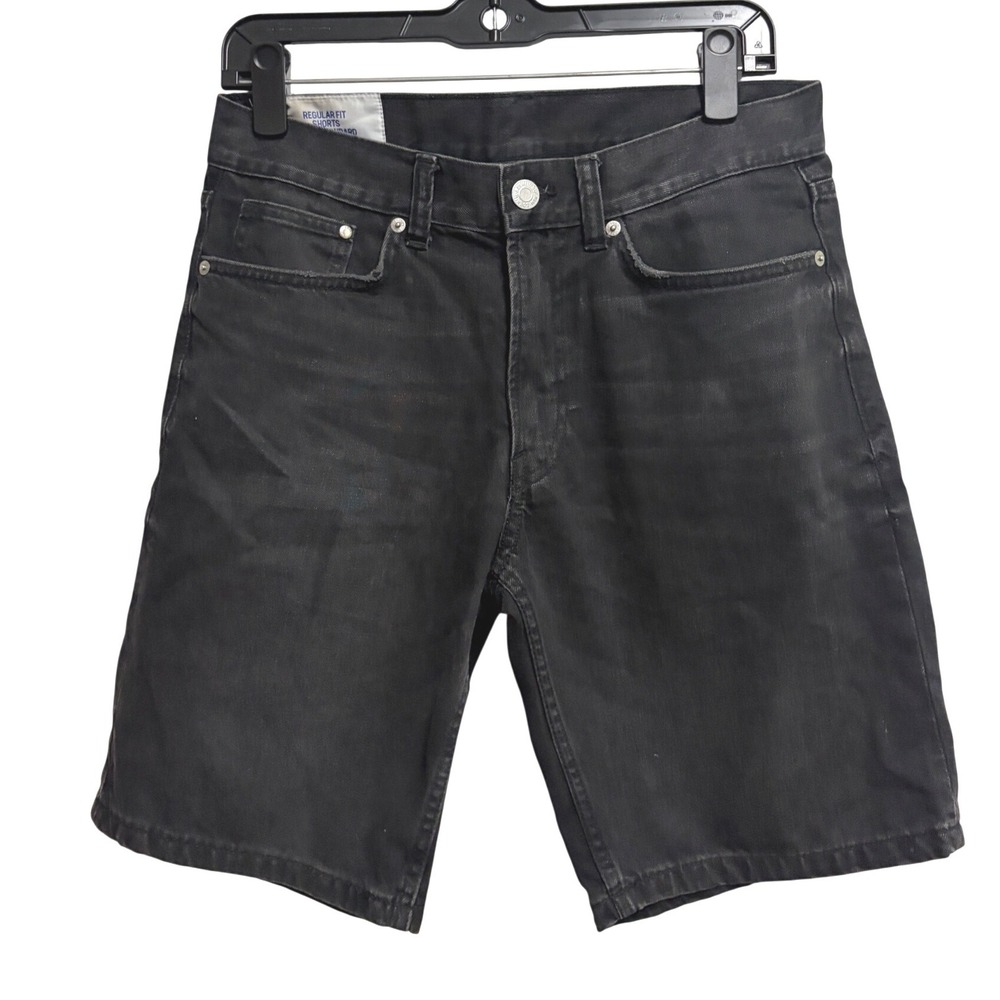 &Denim Regular Fit Washed Black Jorts Denim Shorts Skater Grunge 29